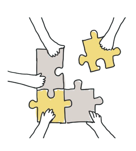 Hands assembling puzzle pieces — unifying disconnected data sources